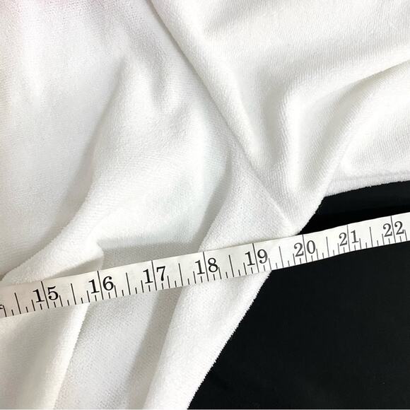 Pillow Talk White Gold Vacay Vibes Embroidered Tropical Waist Wrap Mini Robe M - Picture 8 of 8